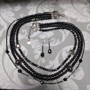 Hematite Necklace & Earrings Set